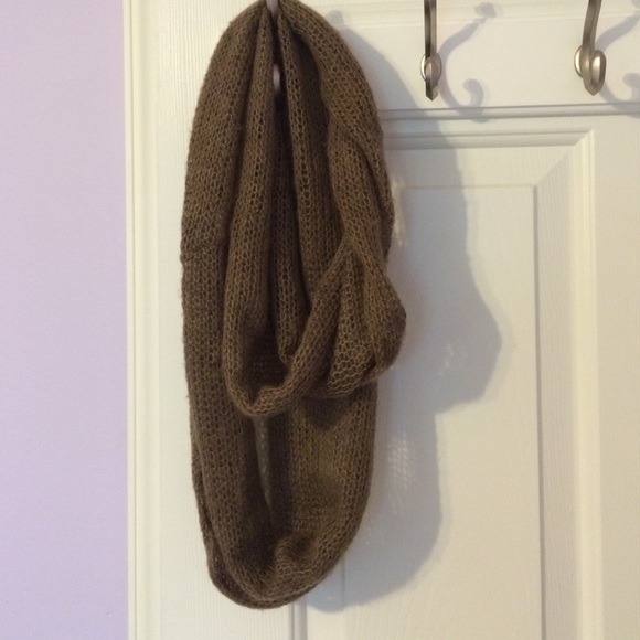 Greenish brown infinity scarf