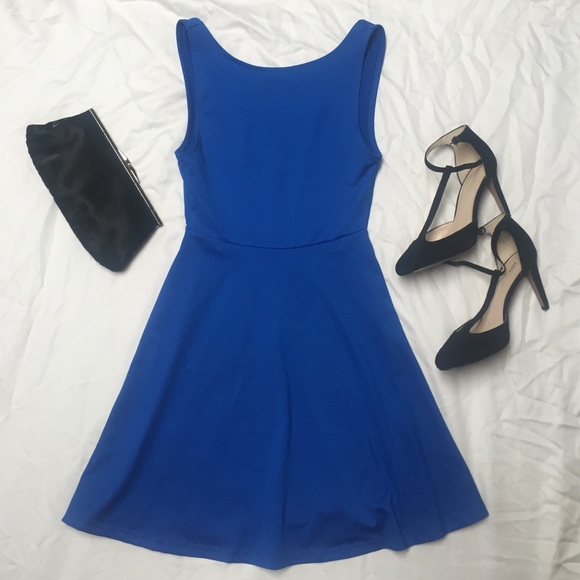Royal blue low back dress