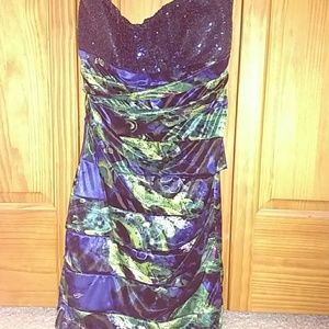 Blue and Green Party Dress
