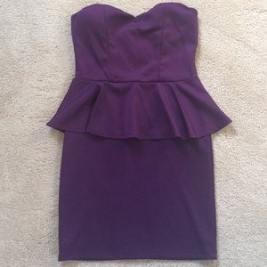 Purple Peplum Short Dress