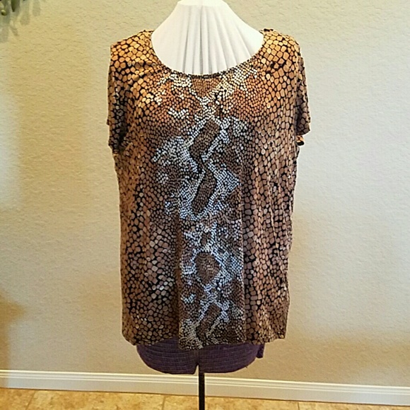 SALE****  Snakeskin look material blouse 1X