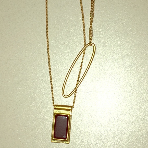 Made well gold necklace with black stone