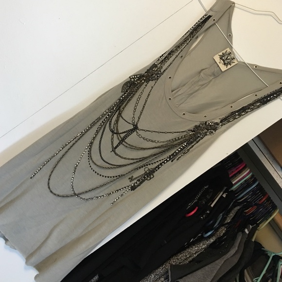 Chain/jeweled Miss Me tank top
