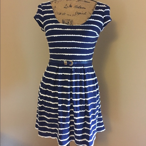 Blue striped dress