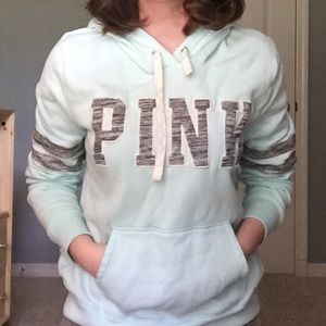 Teal and gray sweatshirt hoodie