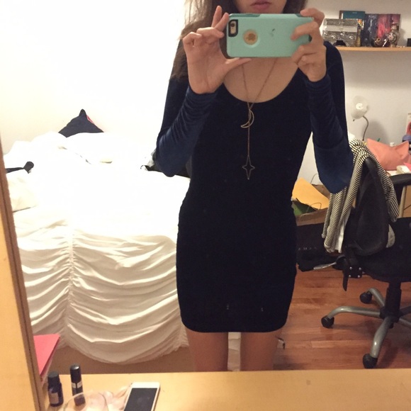 American Apparel Blue velvet dress