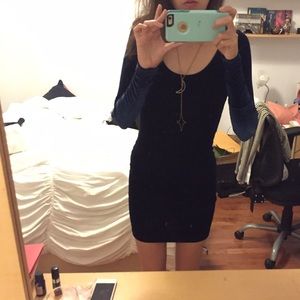 American Apparel Blue velvet dress