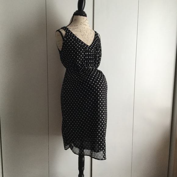 black and white polka dot maternity dress