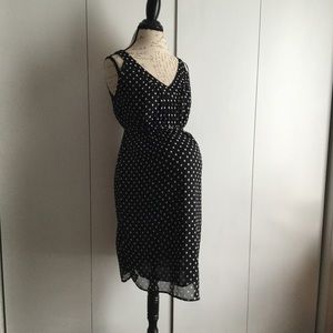 Motherhood maternity black + white polka dot dress