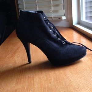 Black 4 inch heeled booties