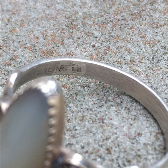 Vintage sterling silver mother of pearl ring 925 - Picture 3 of 4