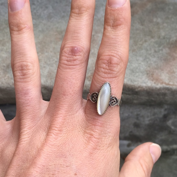 Vintage sterling silver mother of pearl ring 925 - Picture 4 of 4