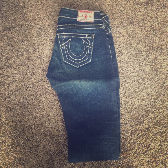 Skinny true religion jeans white stitching