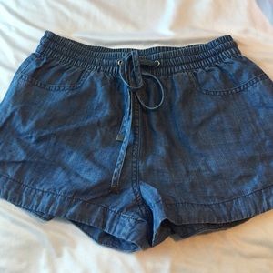 Blue denim flowy shorts
