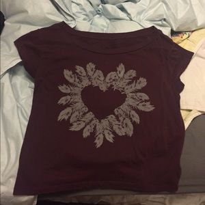 Maroon roxy tee
