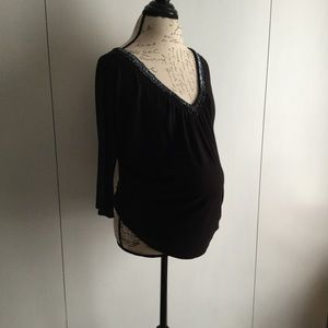 Motherhood maternity embellished v-neck top