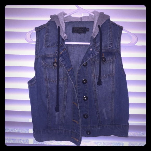 Jean jacket with hoodie