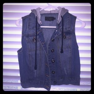 Jean jacket with hoodie