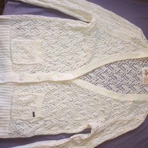 HOLLISTER White cardigan sweater size S