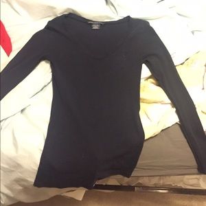 Long sleeve navy blue polo