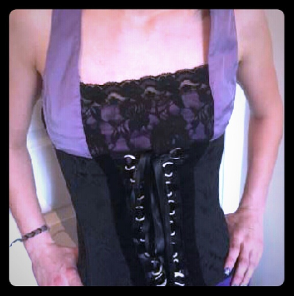 Purple and black Tripp corset top