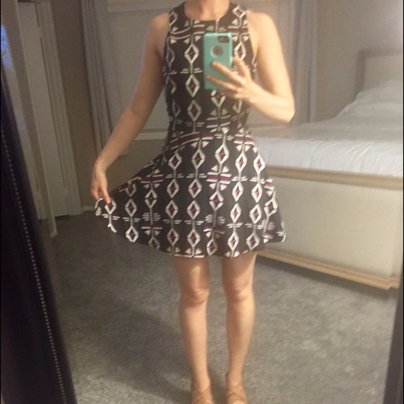 Naven Aztec strapless cross back Cocktail Dress 4
