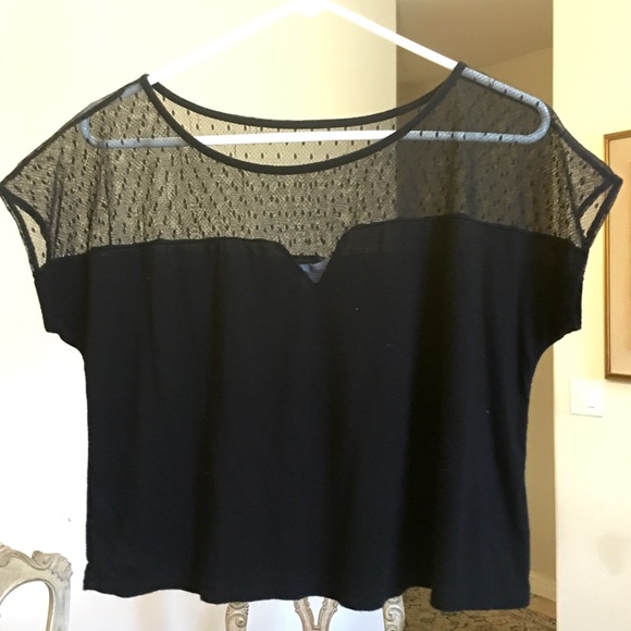 Cute little black mesh croptop