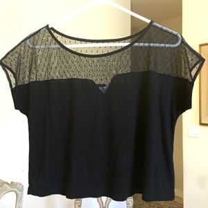 Cute little black mesh croptop