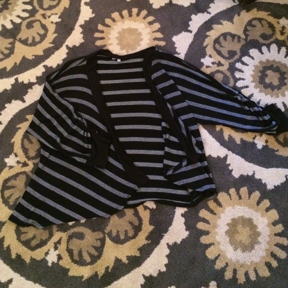 Black & White Striped Cover Up