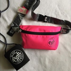 NWT PINK fanny pack & loozie