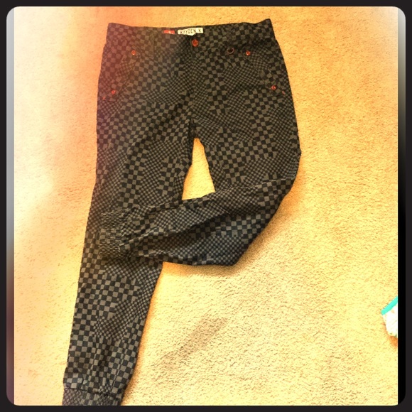 Black and grey men's jogger pants.