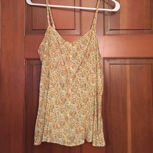 Kinna yellow floral spaghetti strap top
