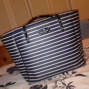 Kate Spade navy and white striped bag