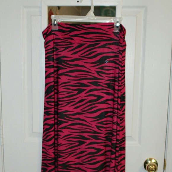 Pink Zebra Print Maxi Skirt
