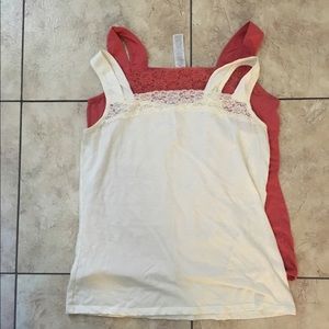 🎉 SALE!! 2 lace tanks size L, like an XL though