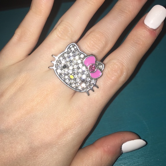 Hello Kitty Silver Elastic Band Ring