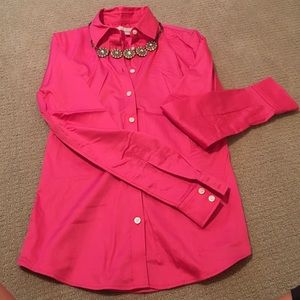 Hot pink button down