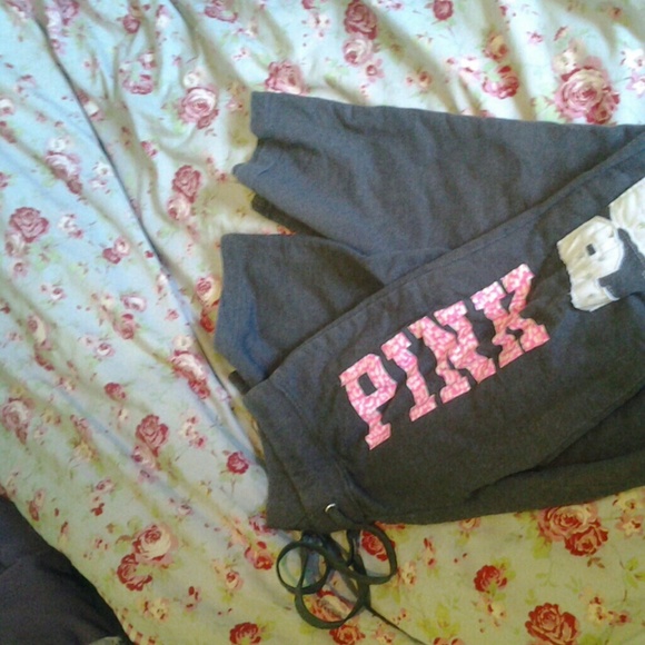 Grey and pink sweatpants