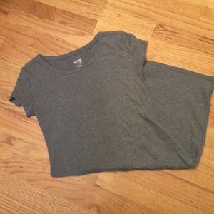 Gray Ribbed T-shirt Dress