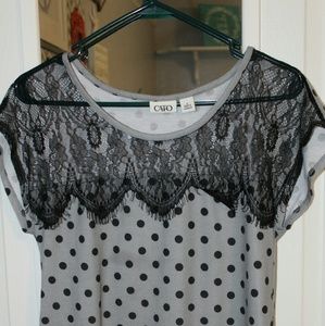 Lace and Polka Dot Top
