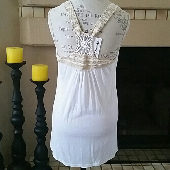 Michael Stars crochet back long tank