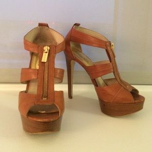 Michael, Michael Kors Leather Zip Heels