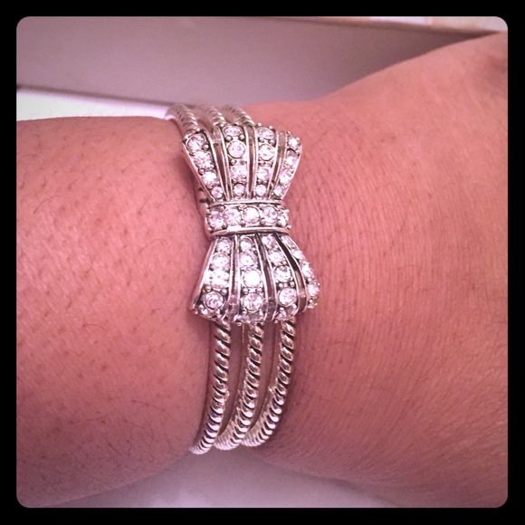 Dillards Jewelry - Dillard's Silver Tone Bling Bow Bracelet