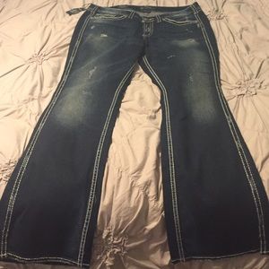 NWT Silver Twisted Bootcut Jeans Size 16 Length 33