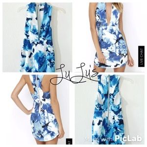 NWOT Lulu*s Blue Floral Mini Sz S