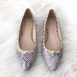 Beige Studded Flats