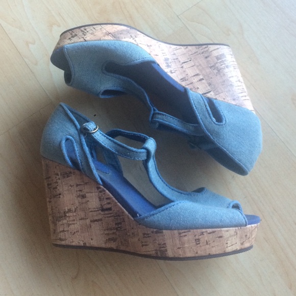 Denim Wedges