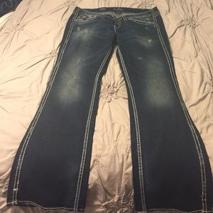 NWT Silver Twisted Bootcut Jeans Size 16 Length 33