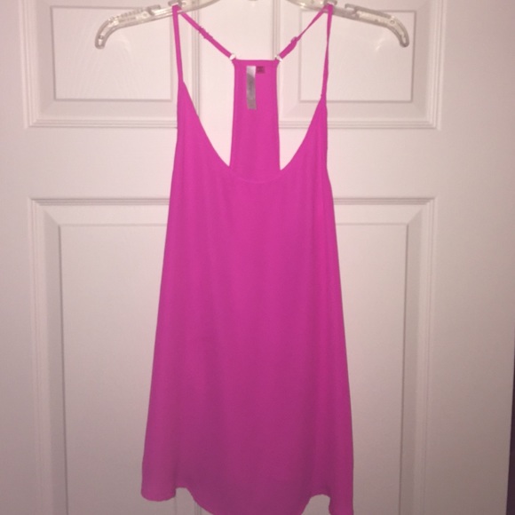 Hot pink blouse material tank top