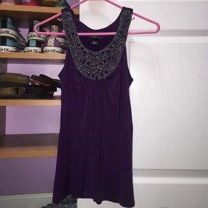 Purple Beaded Top
